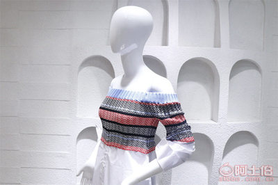 【2017明星同款時尚氣質(zhì)露肩一字領(lǐng)撞色條紋針織拼接襯衫裙】深圳市寶安區(qū)沙井艾美妮安服飾廠 - 產(chǎn)品庫